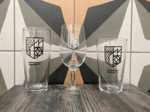pint glass, Birmingham brewing co